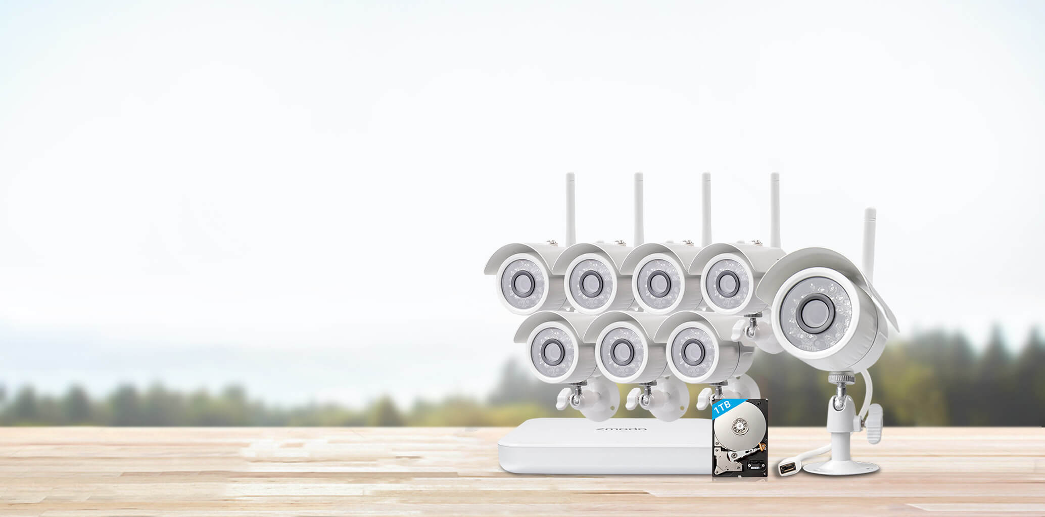 Zmodo 8 Channel 720p Wireless Outdoor Security Camera System with